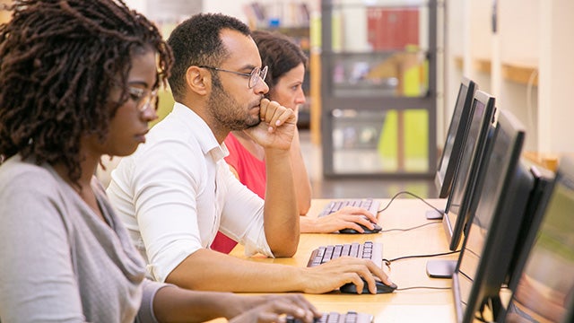 Students in computer class