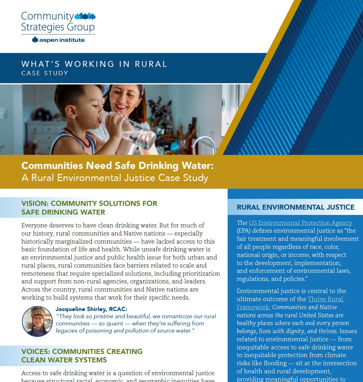 Communities Need Safe Drinking Water: A Rural Environmental Justice Case Study