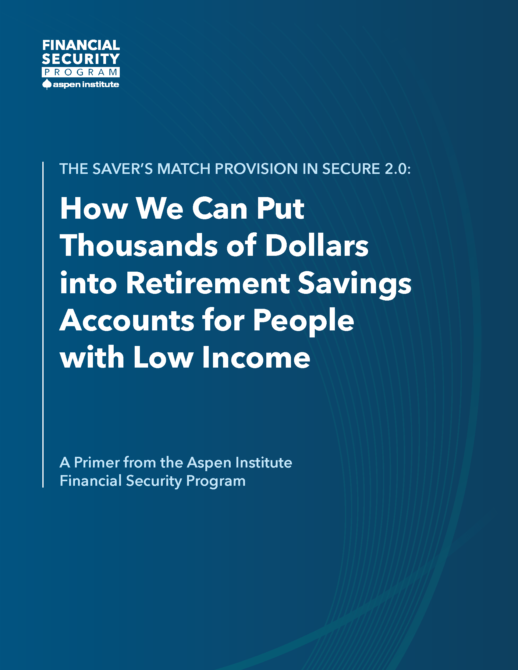 Blue report cover with white text. The title is 