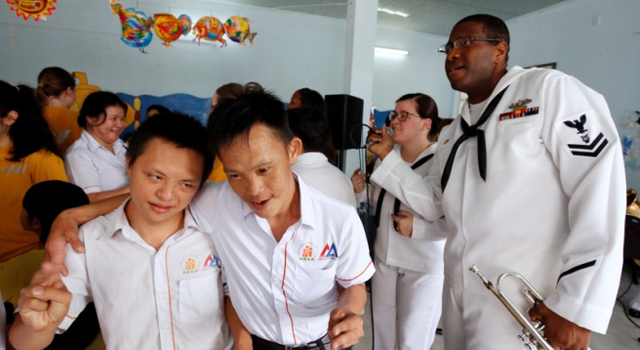 U.S. sailors visit victims of Agent Orange